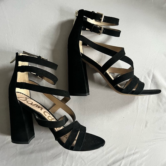 Sam Edelman Black Strappy Block Heel - Picture 3 of 6